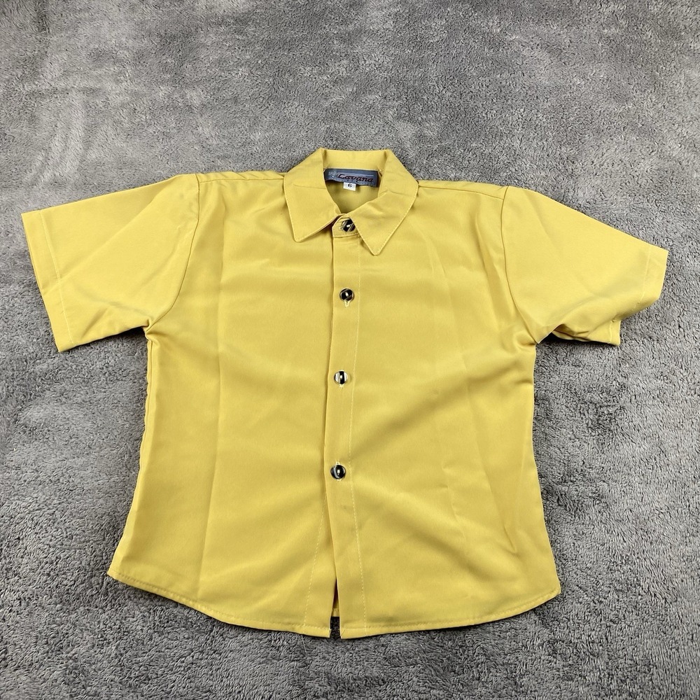 Lavana USA Shirt Buttons Womens 6 Yellow Short Sleeve‎